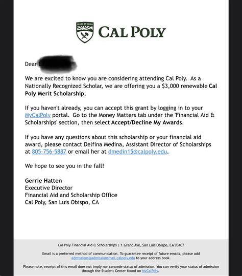 Cal Poly San Luis Obispo. . Has cal poly send acceptance letters